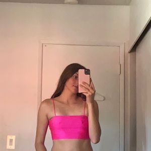 neon pink crop top